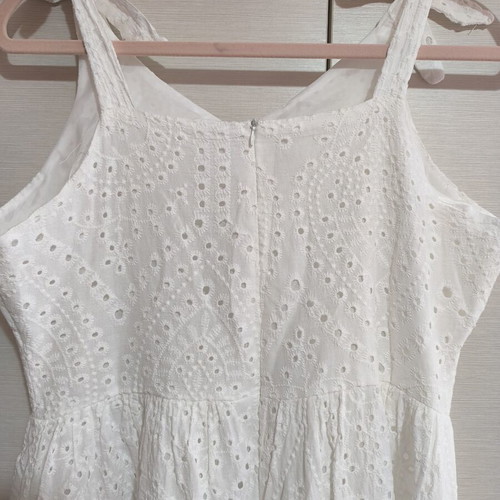 White broderie midi dress XL like new