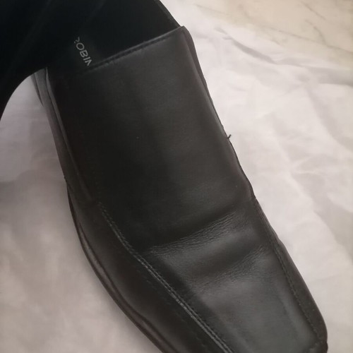 Robinson men's leather slip-on shoes like new, black, size 41