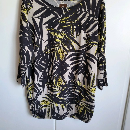 Vintage blouse with basque and disco patterns, new, size L