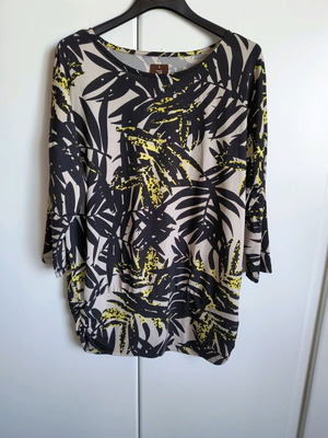 Vintage blouse with basque and disco patterns, new, size L