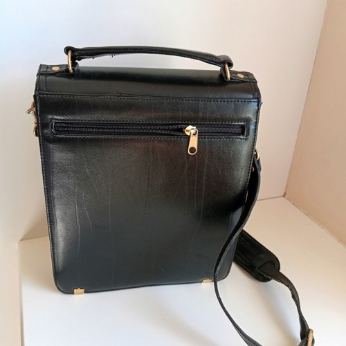 Briano men's bag used, black eco leather professional design