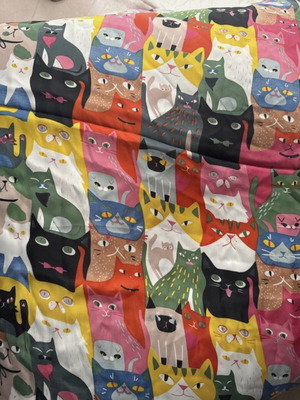 Scarf new multicolored with cats 70x70 cm