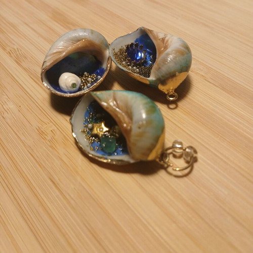 Handmade Shells for Jewelry Making, Pack of 3, New