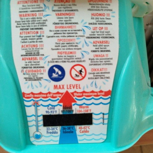 Ok baby baby bath support base used with built-in thermometer