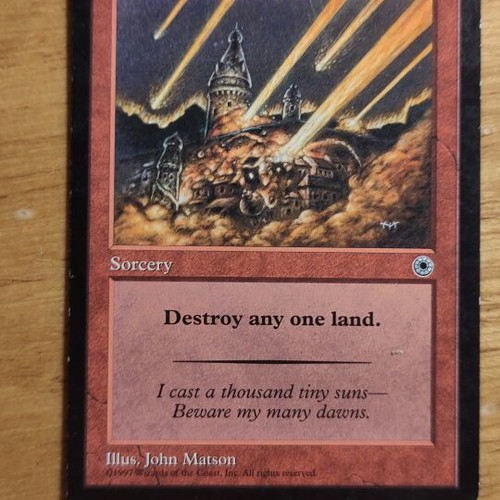 Stone Rain Magic the Gathering card used, Portal set