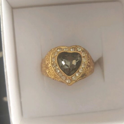 Devotion Style by D&G Steel Ring with Heart Zircon Stone
