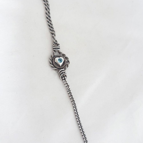 Vintage Italian silver 925 bracelet with blue eye handmade like new