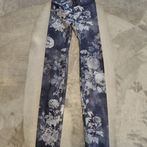 Calzedonia floral push up leggings size S like new, grey