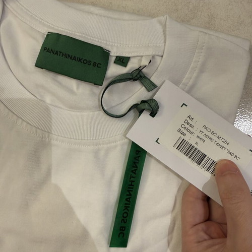 Panathinaikos BC Official T-Shirt White XL New