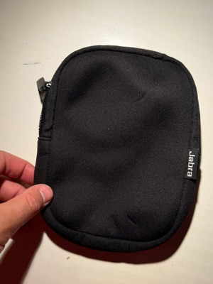 Jabra headphone case black fabric with zipper new