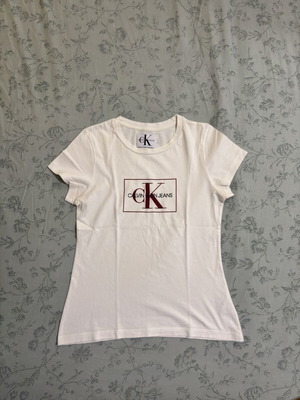 Calvin Klein Jeans white short-sleeve T-shirt like new, size S