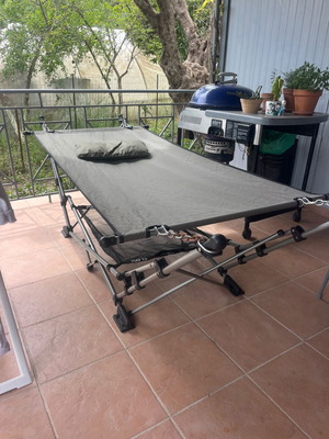Hammock with stand used, quick assembly