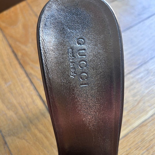 Gucci leather sandals like new, size 37, bronze with gold detail