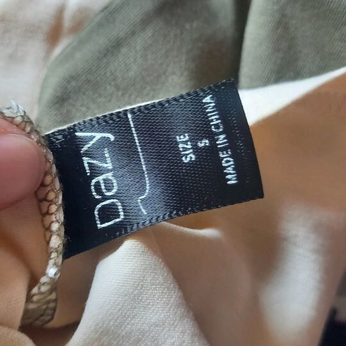 Blouse new khaki/beige with embroidered logo, size S