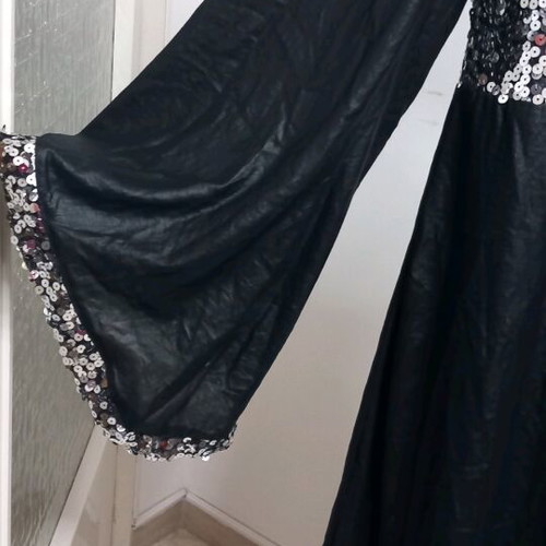 TARA dress with sequins, size M, like new, black metallic
