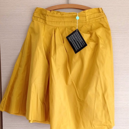 John Galliano yellow silk skirt new, L/XL