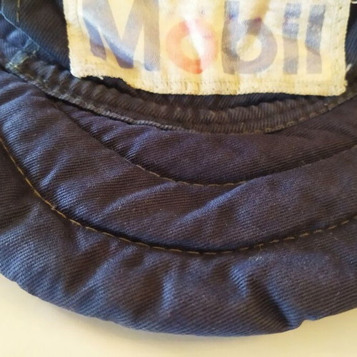 Jockey Mobil hat used, blue, 1980s vintage