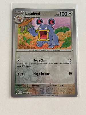 Pokémon TCG Loudred Paradox Rift 149/182 Reverse Holo Common καινούργιο