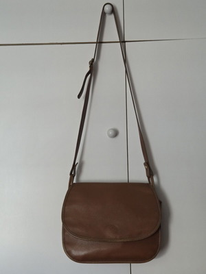 Longchamp vintage crossbody bag, tan grain leather