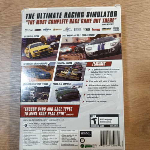 Toca Race Driver 2 PC used, small box with manual and DVD