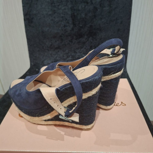 Women's platform sandals like new, size 37, natural suede