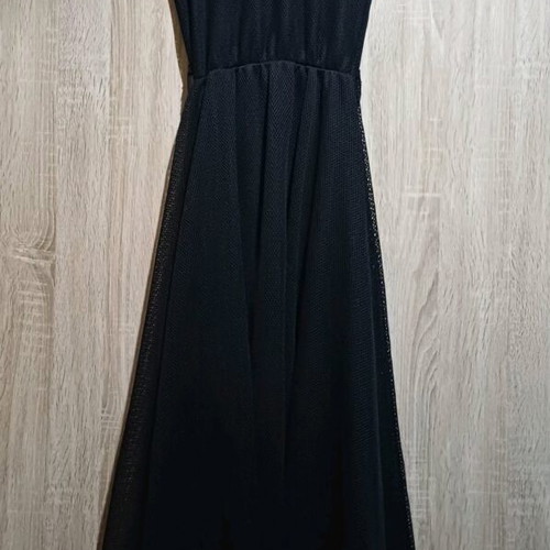 Asymmetrical black fishnet dress like new, size M