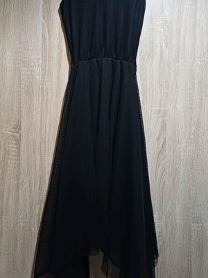 Asymmetrical black fishnet dress like new, size M