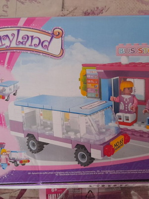 Σετ Τουβλάκια Ausini Fairyland Στάση Λεωφορείου με Όχημα & 2 Φιγούρες Καινούργιο