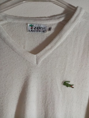 Lacoste Vintage ανδρικό πουλόβερ M λευκό μεταχειρισμένο