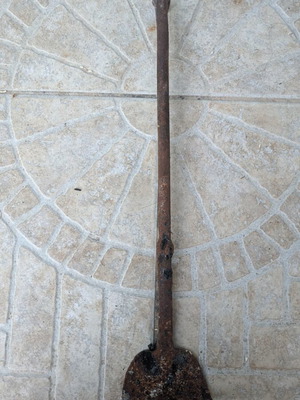 Vintage iron fireplace shovel forged
