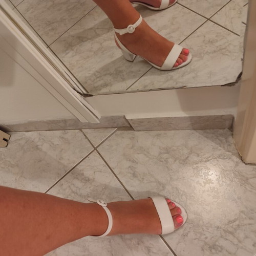 Mourtzi white leather sandals, size 38