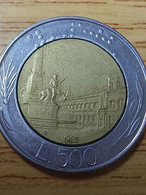 Ιταλία 500 lire 1985-R νόμισμα μεταχειρισμένο, διμεταλλικό