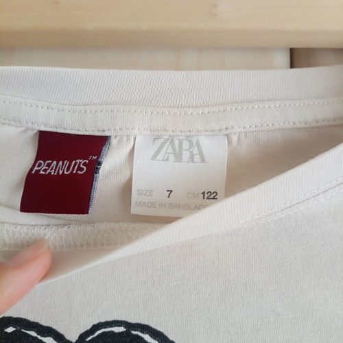 Zara Peanuts Shirt for Girls Size 7, Snoopy Graphic, Like New