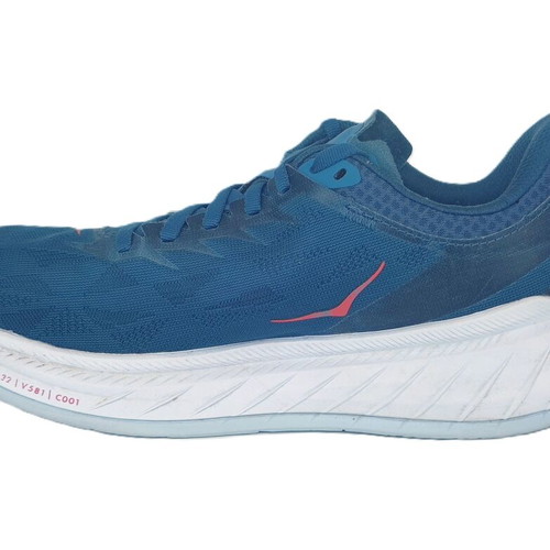 Hoka One One Carbon X 2 sports shoes used, blue and white