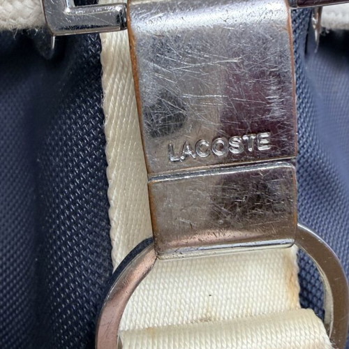 Lacoste bucket bag crossbody used, navy and beige