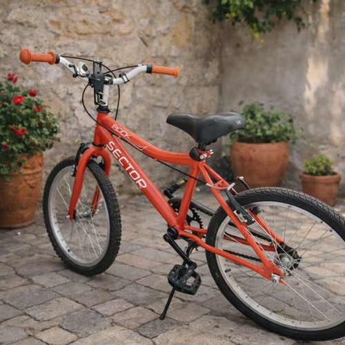 Sector 20" kids bicycle used with helmet, red