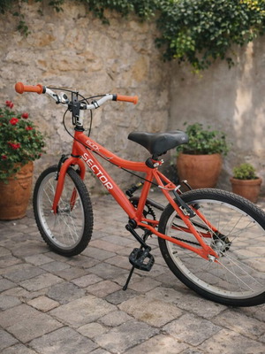 Sector 20" kids bicycle used with helmet, red