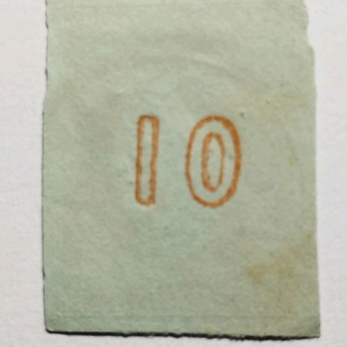 Hermes Head 10 Lepta 1862 Greek Stamp used with Patrai postmark type III