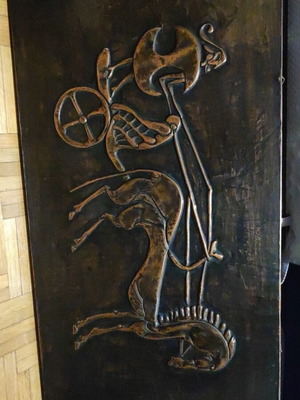 Copper Relief of Athena's Chariot Vintage Used