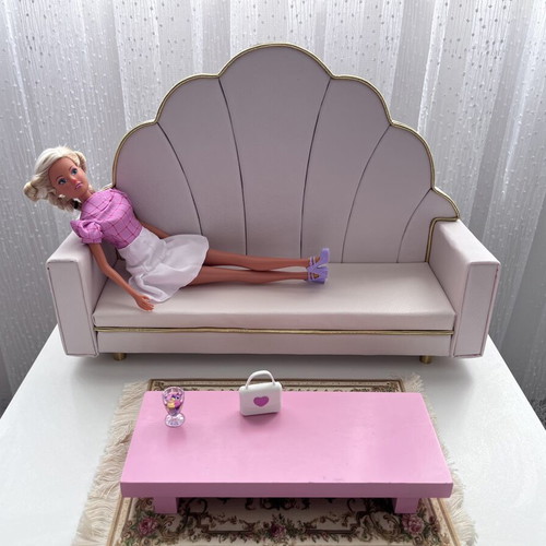 Leather designer doll sofa 1:6 scale new