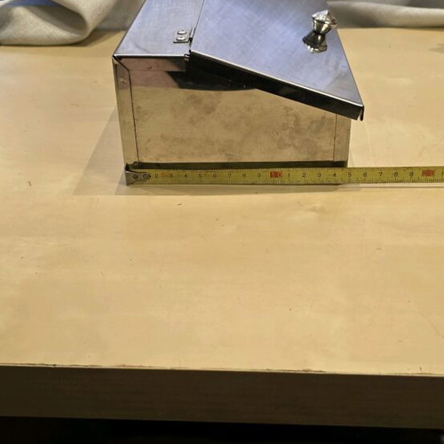 Stainless steel storage box like new with lid and divider