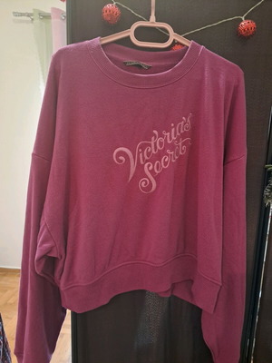 Victoria's Secret cropped sweatshirt like new, magenta