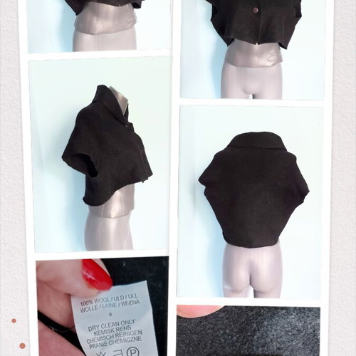 Silkwear wool vest top, short raglan sleeves, button closure