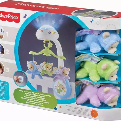 Fisher Price Butterfly Dreams musical baby mobile with rotating bears