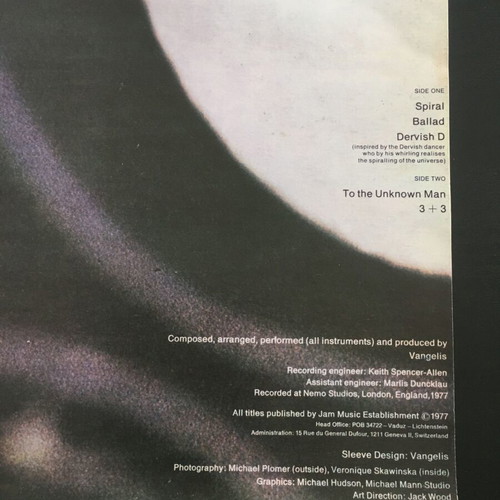 Vangelis Spiral LP used, electronic music 1977