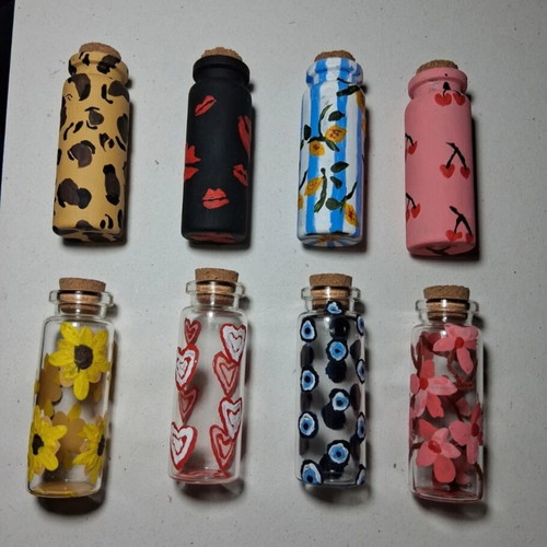 Handpainted small decorative bottles like new