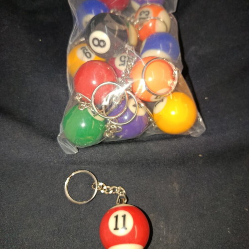 Billiard Ball Keychains Complete Set of 15 New