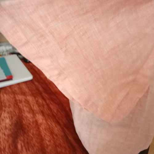 Loose blouse with V neck, like new, size L, salmon color, linen look