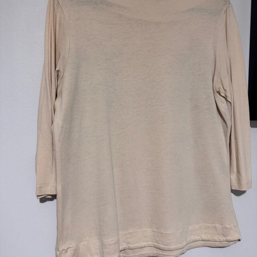 Sfera blouse with 3/4 sleeve used, light salmon with blue velvet designs