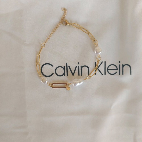 Gold Bracelet with Pearls like new, stainless steel